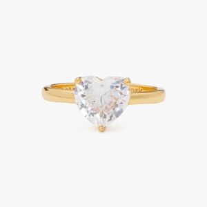 kate spade Gold Heart Ring with Clear Stone